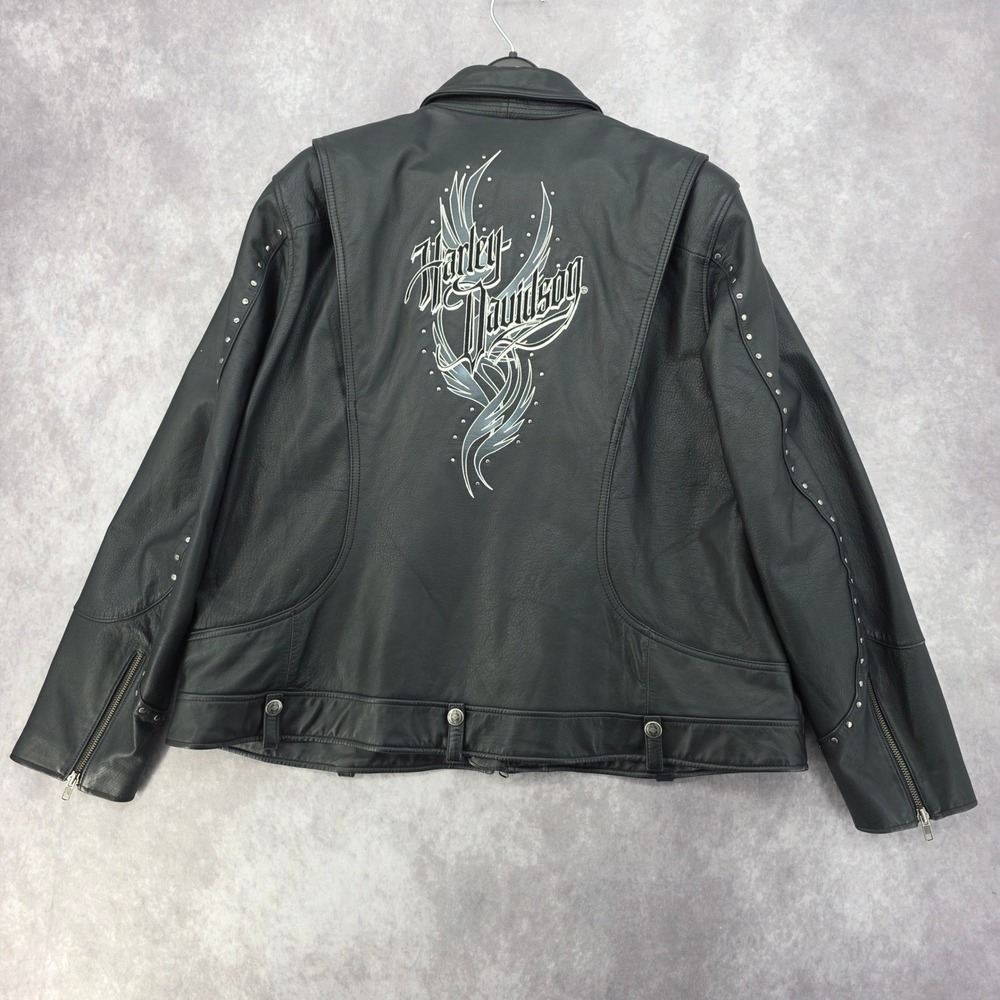 Harley Davidson Black Star Lake Womens 2W Leather Jacket 97024-08VW Studded